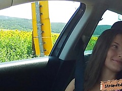 Horny Anita B drilled in the backseat