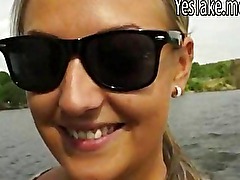 Amateur blonde Czech babe got jizzed on her huge boobs