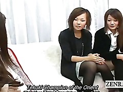 Subtitled CFNM real Japanese amateurs handjob seminar
