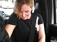 Naïve Girlfriend Shows Tits In The Car