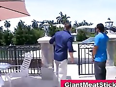Interracial black guy shows off big cock