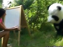 Fetish amateur teen plush panda babe