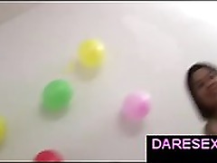 Real hot teen girl stripping in amateur sexgame