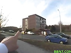 Lustful man kisses girls tits