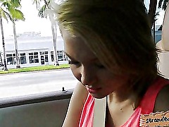 Cute teen Dakota Skye railed in the car