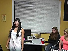 Amateur teens in college play a sex game in their dorm room