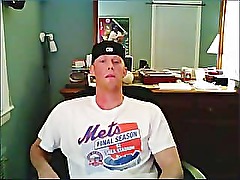 Red head Mets fan cums on skype