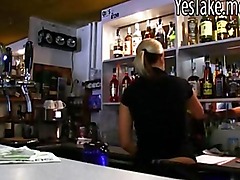 Amateur blondie European bartender Lenka reamed for some cash