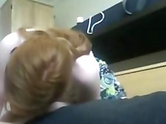 Amateur teen redhead sucks her boyfriend