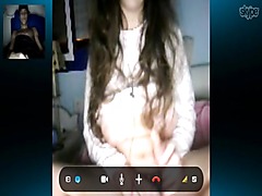 Cute girl masturbating on Skype (Pra voc&ecirc Matheus e agora Augusto)