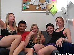 Amateur college teens get laid at a big dorm room party