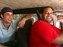 Preston and his grossly overweight friend took the Bang Bus out for a spin, trying hard to lure nicotine addicted sluts into performing acts of carnal sin. Anyway, watch and learn.