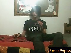 Black hiared and smoking emo getting his hands in his pants By EmosExposed part2