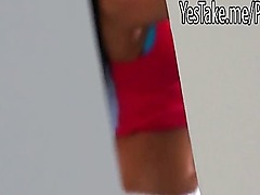 Sexy amateur babe spied on picturing herself