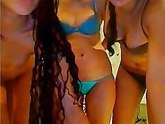 Three girls teaseing on cam