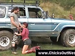 Public outdoor real amateur fucking