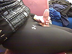 jerking in Under Armour Tights