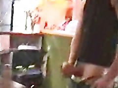 English barman wanking