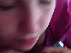 Beautiful innocent teen 18 gags&chokes on huge cock like a slut