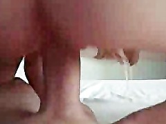Homemade Guy Eating His Cum Out of Pussy