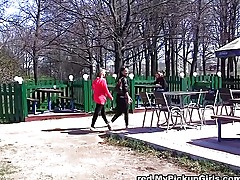 Sex in the park with hot redhead