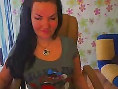 Brunette Girl Shows Off Her Big Tits on Webcam