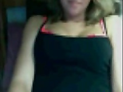 Cute blonde girl with hot tits shows me pussy on omegle cam