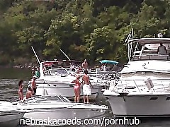 Girls in Bikinis and Topless in Public Party Cove