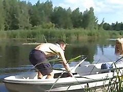 Great amateurs blowjob on the boat