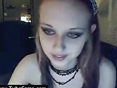 Skinny Emo Teen Webcam Striptease