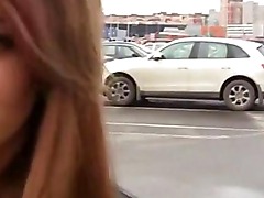 Real amateur babe pulled from parking lot