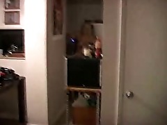 Guy films his naked girlfriend around the house