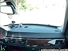 Hot red head car fucking