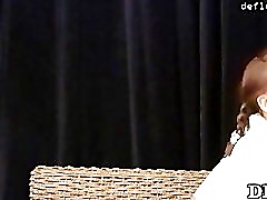 Cock gets stuck in pussy