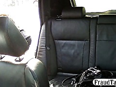 Curly hair blonde amateur from Europe having sex in a car