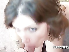 Tattooed college girl Indigo is blowing an old dude